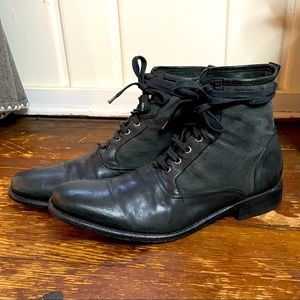 John Varvatos Men’s handmade leather booties size 10 black